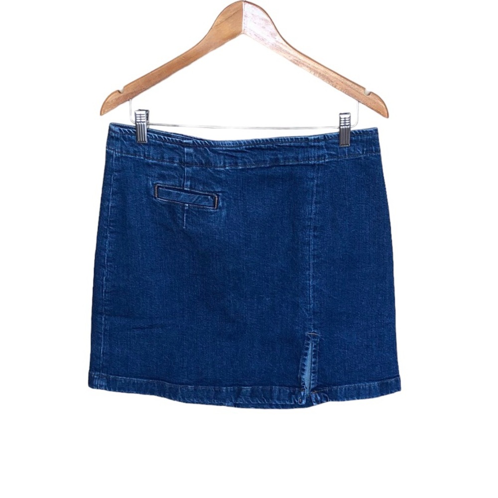 Reformation Blue Jean Mini Skirt Slit Pocket Cotton  Preppy Womens Size 30.